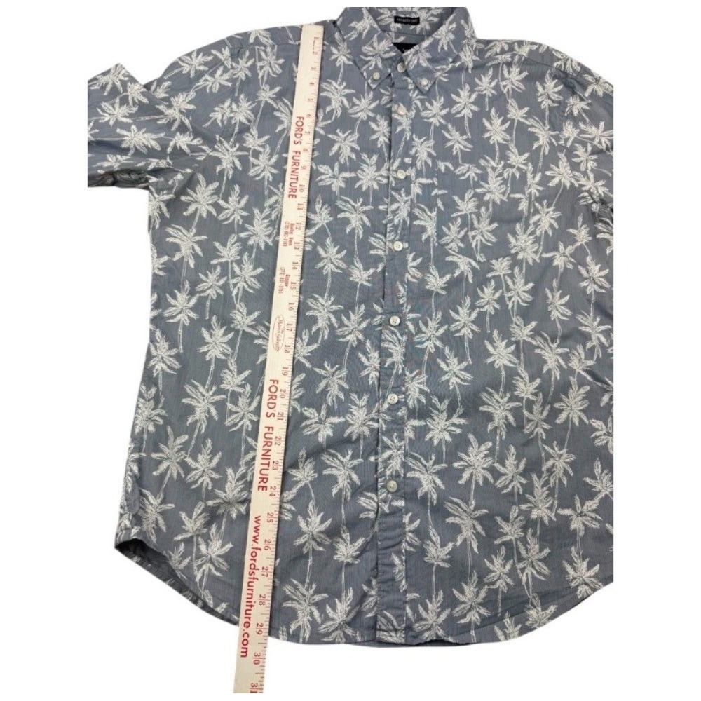 American Eagle Seriously Soft Long Sleeve Button Down Shirt Palm Tree Print Lrge - Picture 5 of 8
